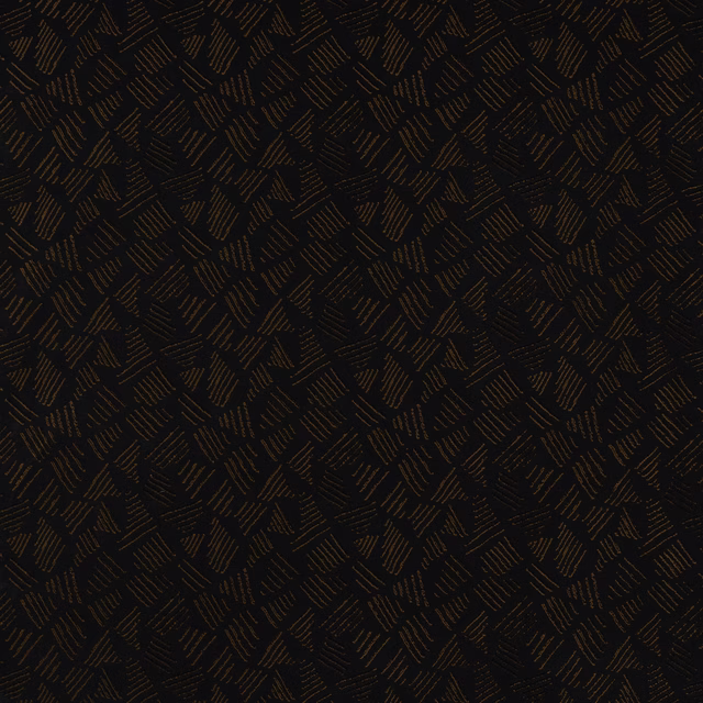 Dark brown geometric fabric with copper stitched dash motif