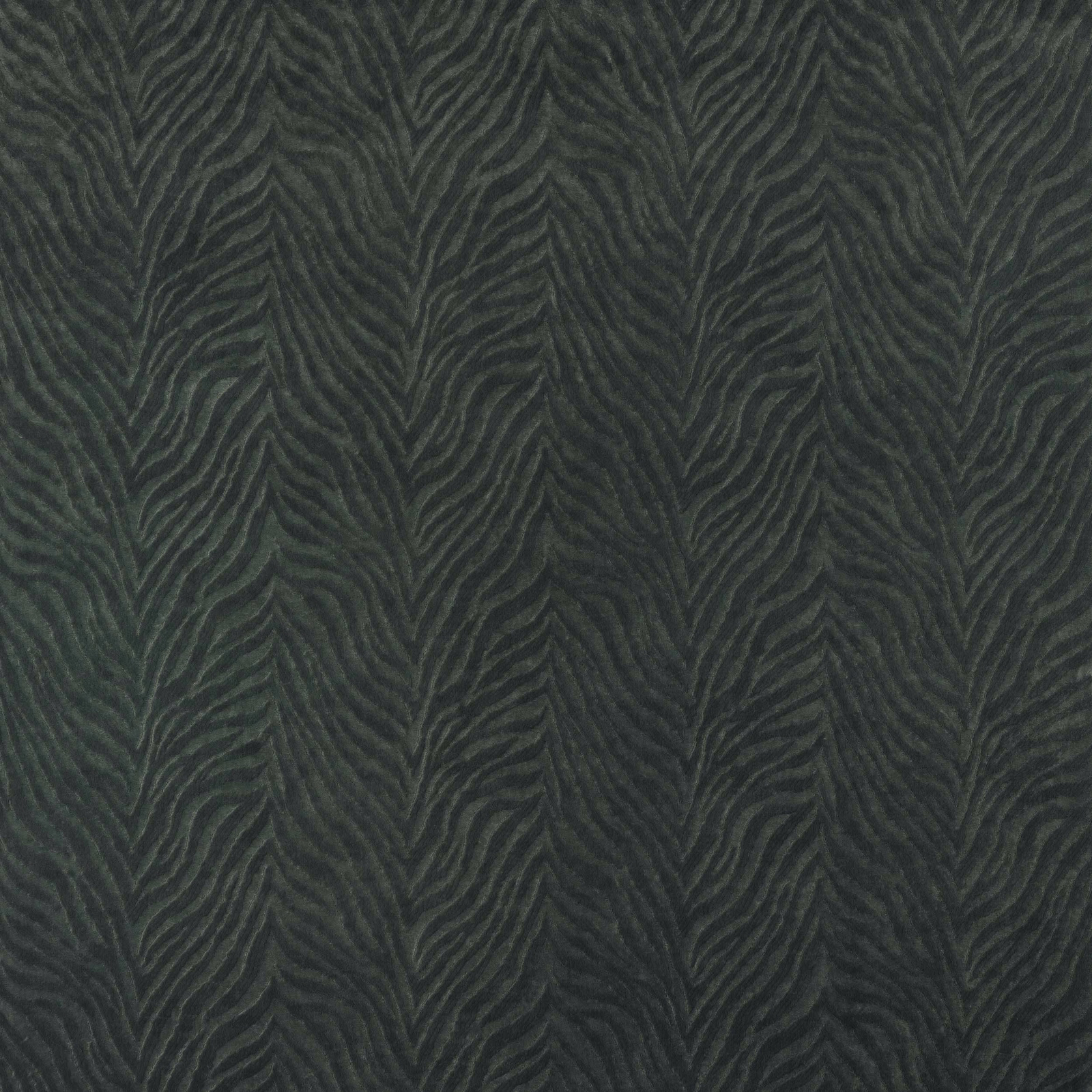 Deep aqua woven fabric with tonal leaf-like vertical chevron pattern