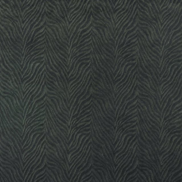 Deep aqua woven fabric with tonal leaf-like vertical chevron pattern