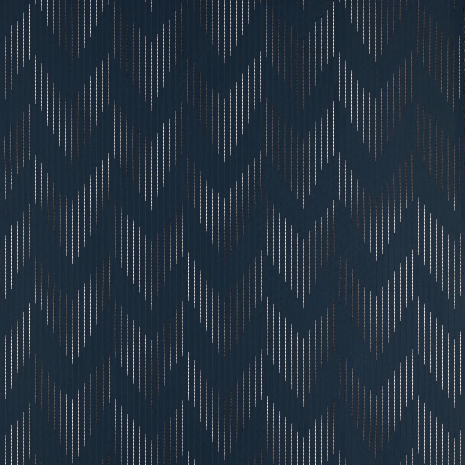 Dark marine blue fabric with fine pale zigzag stripe motif
