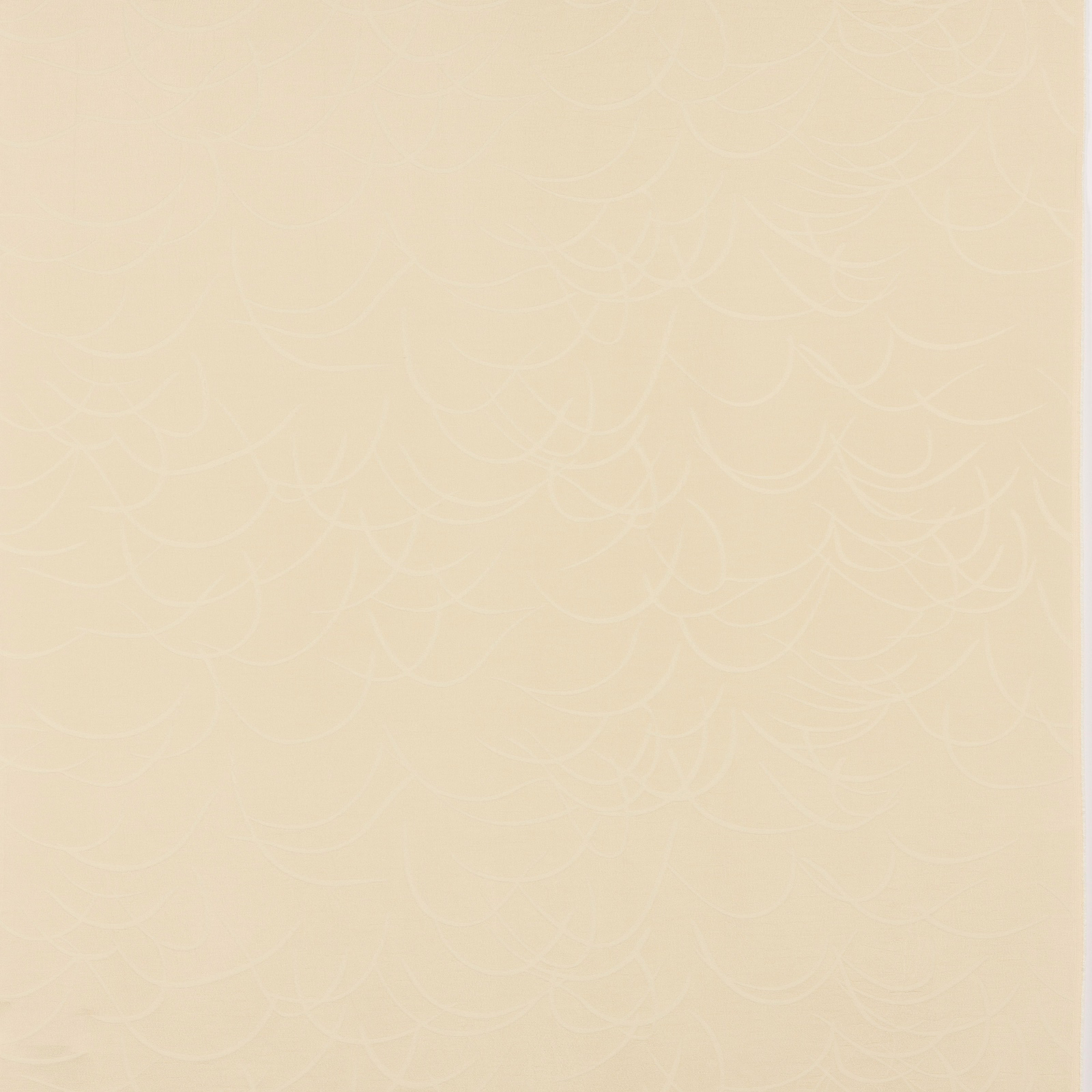 Pale ivory cream fabric swatch with a subtle scalloped woven motif