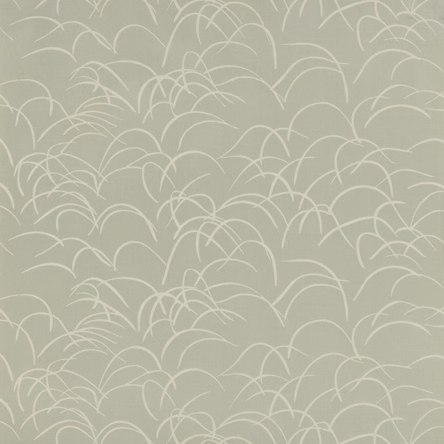 Sea glass green woven fabric with ivory looping pattern and soft matte texture