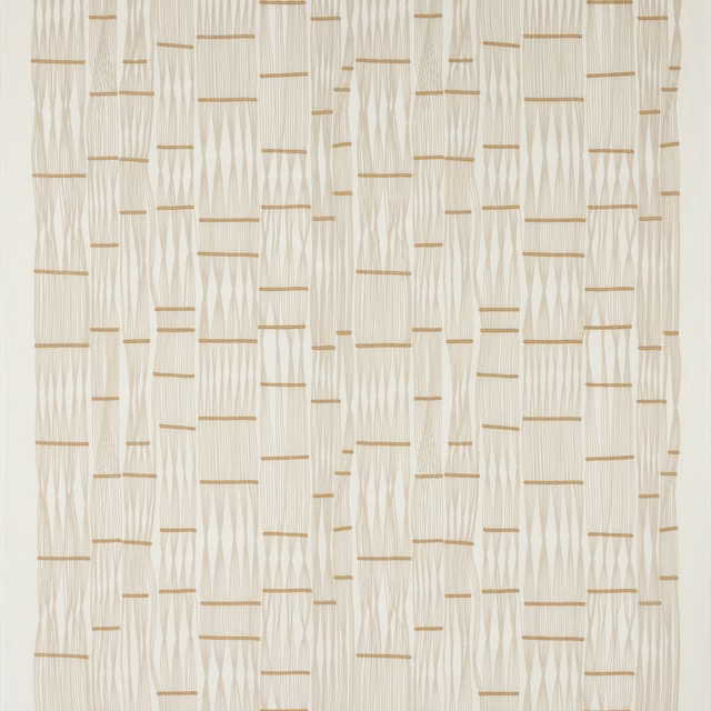 Pale clay-beige woven fabric with fine vertical texture and small horizontal bars