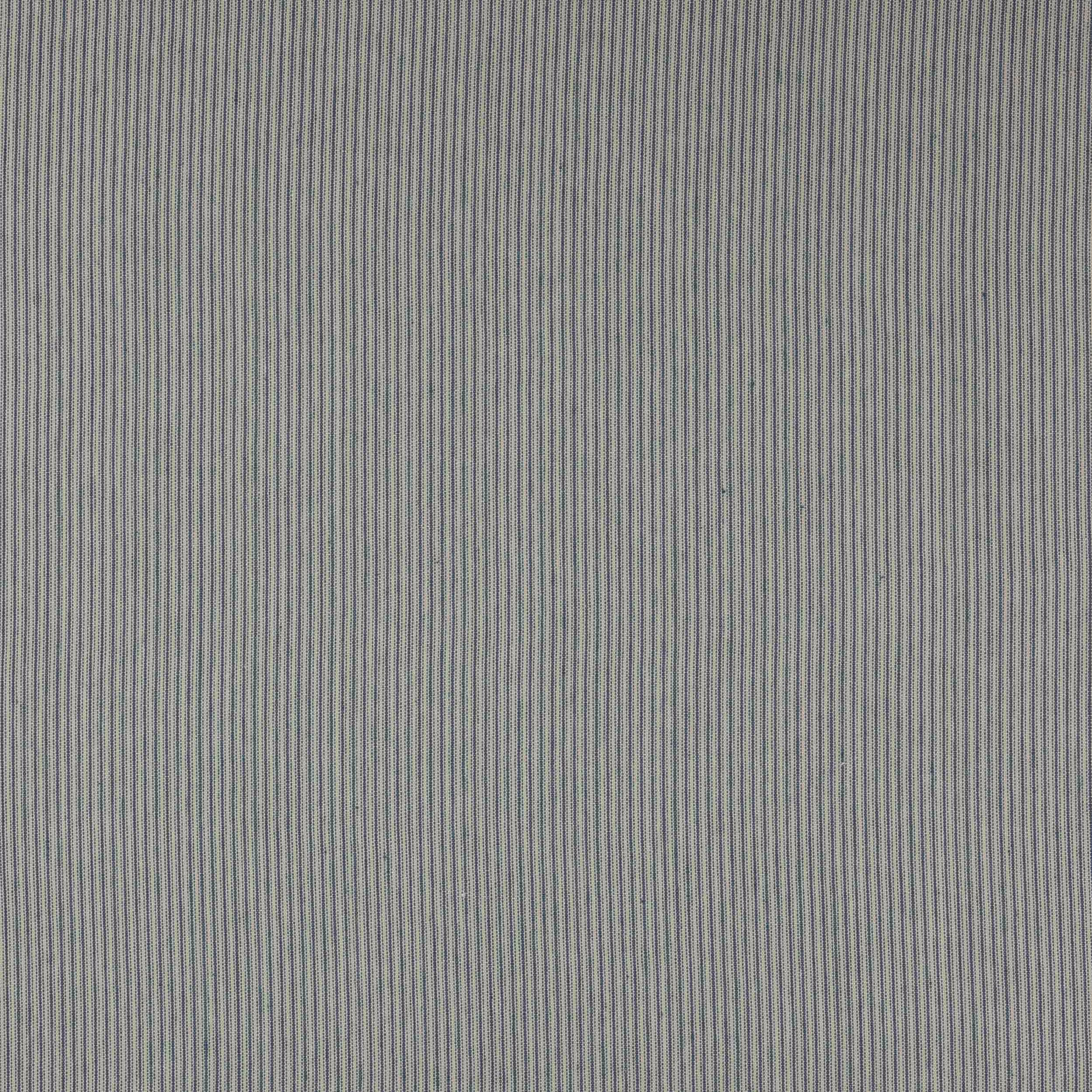 Close-up of fine blue-grey vertical stripes on a linen fabric swatch
