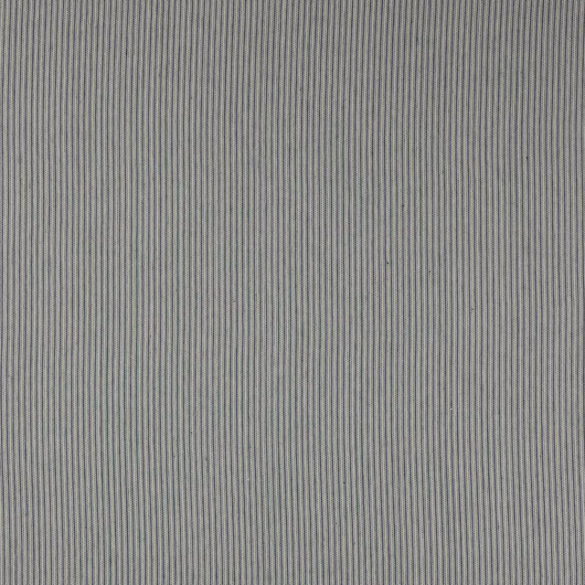 Close-up of fine blue-grey vertical stripes on a linen fabric swatch
