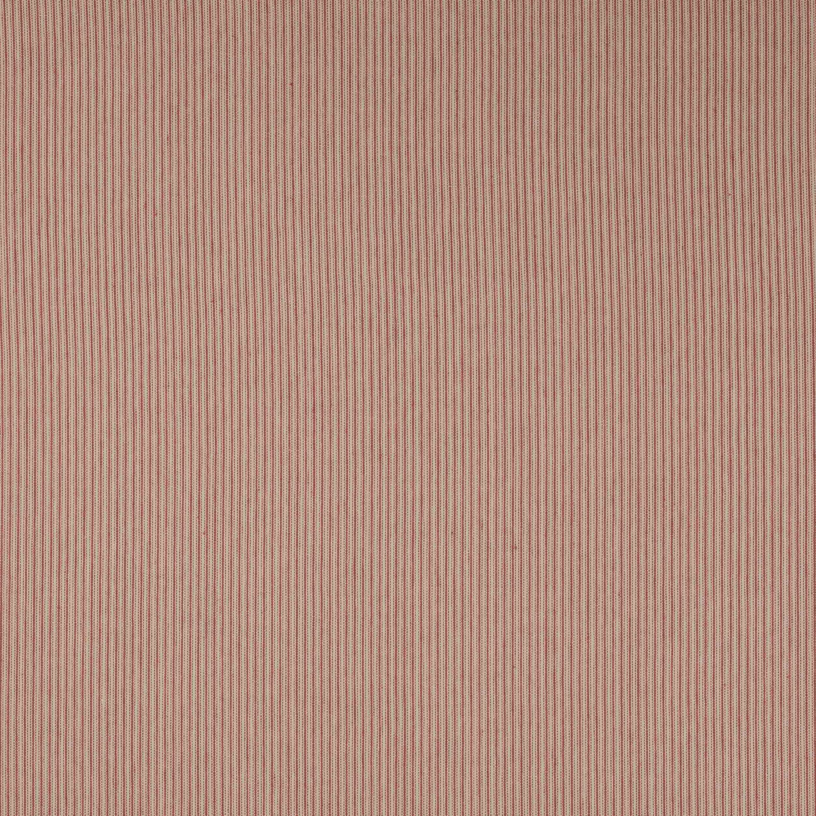 Fine soft red linen stripe fabric with a dry, closely woven texture