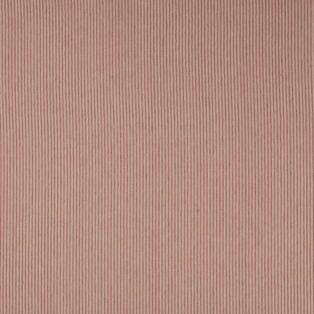 Fine soft red linen stripe fabric with a dry, closely woven texture