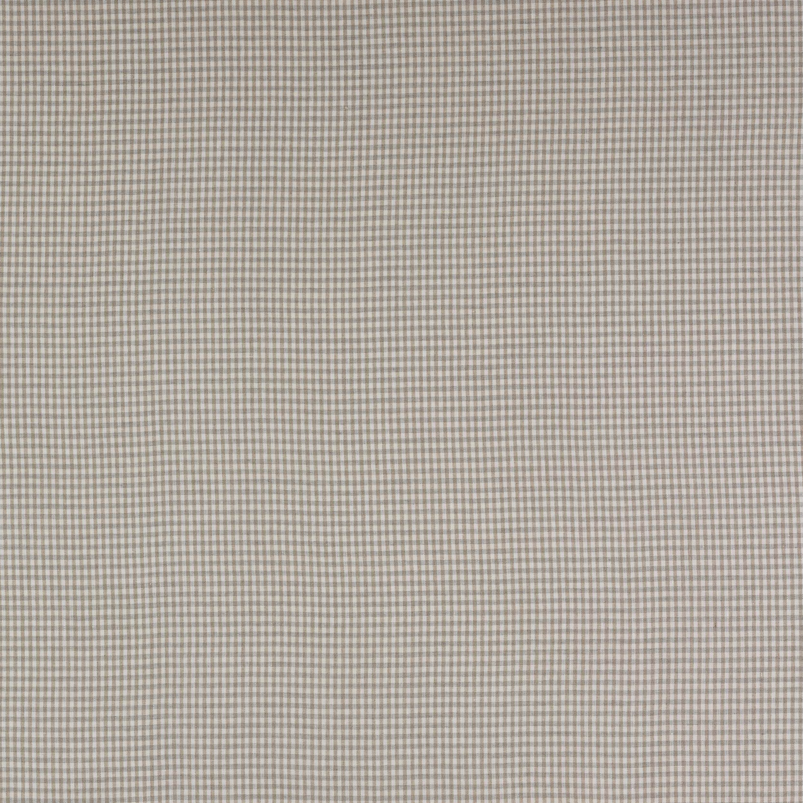 Close-up of a small beige and pale grey linen check fabric