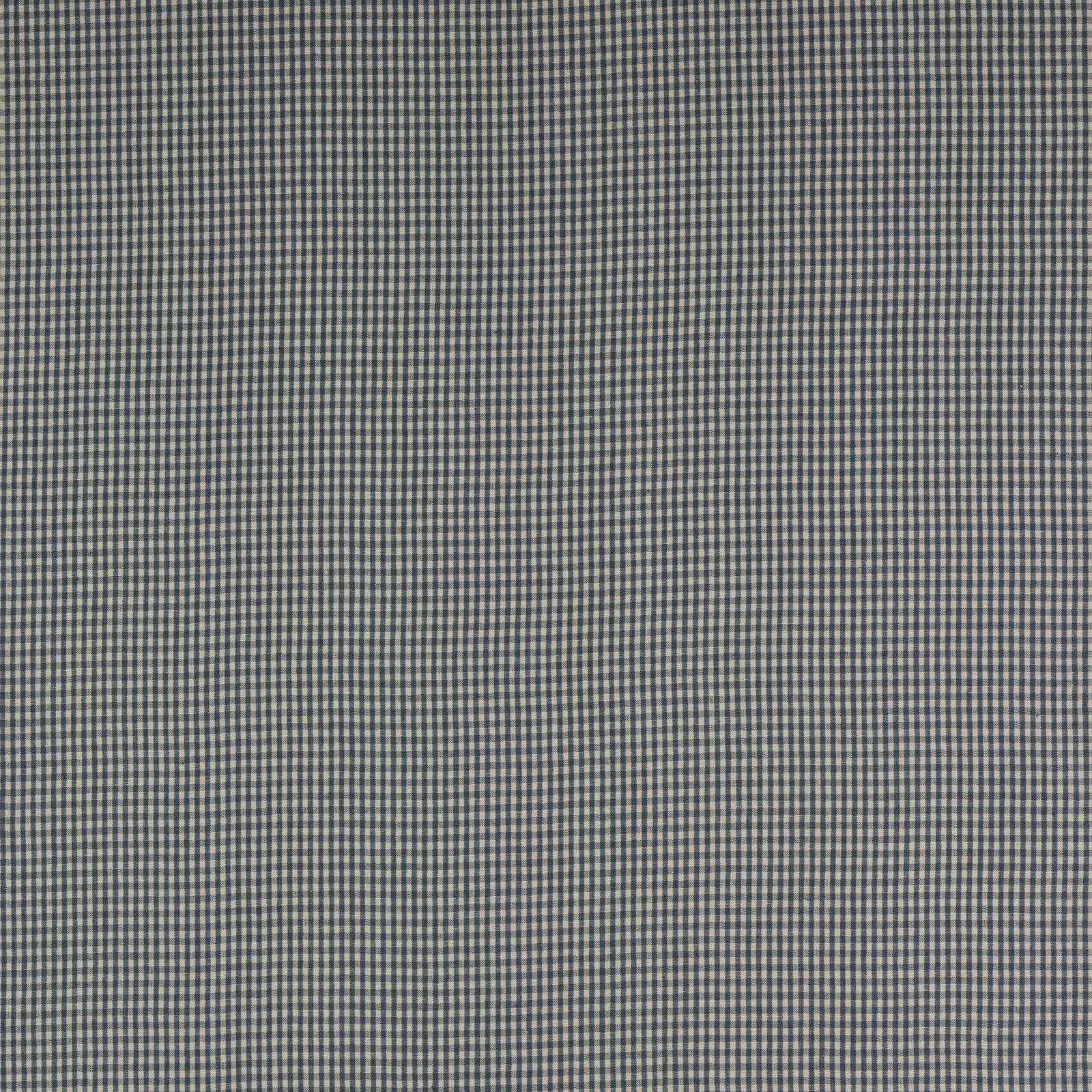 Close-up of a fine blue-grey checked linen fabric swatch