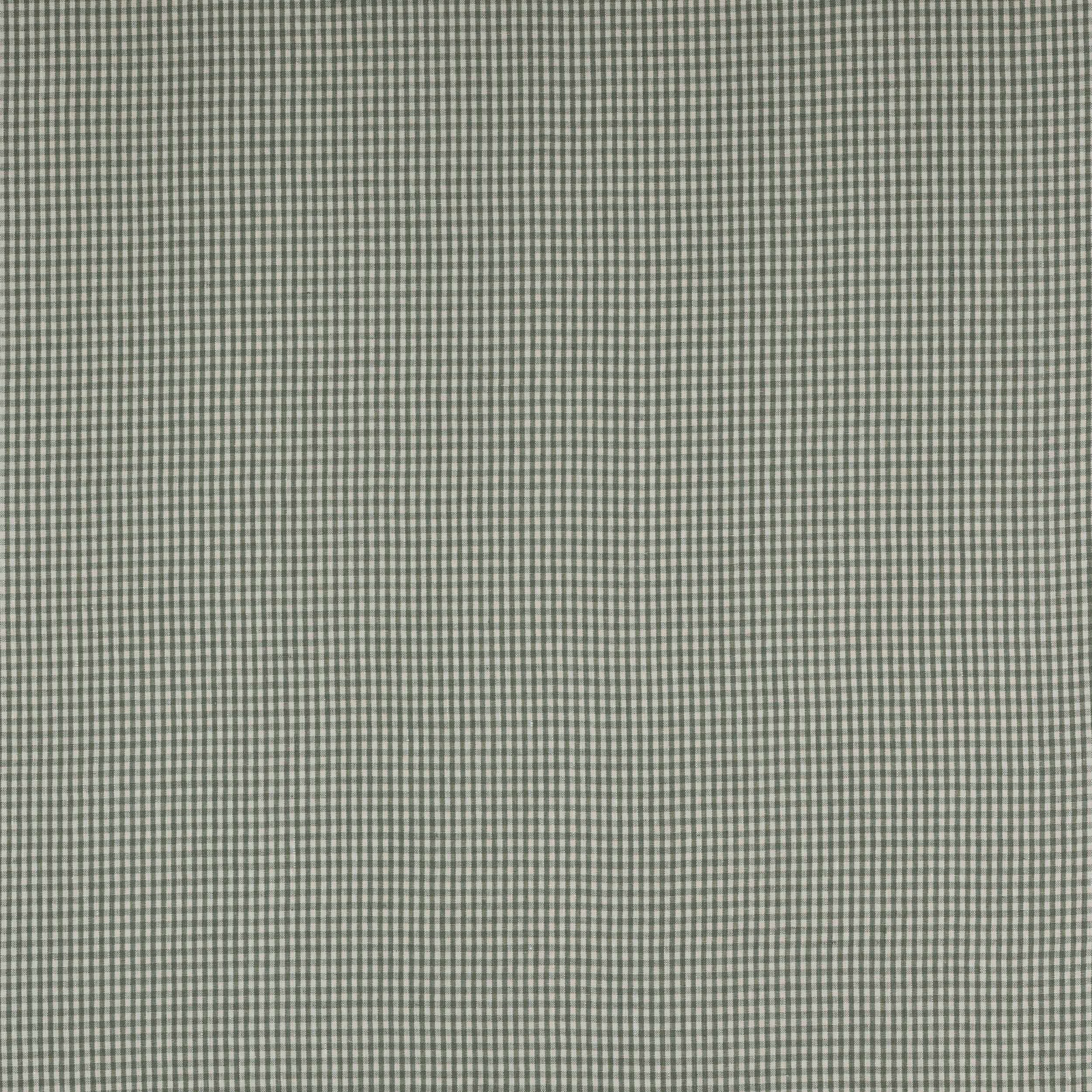 Close-up of tiny sage green and grey linen check fabric