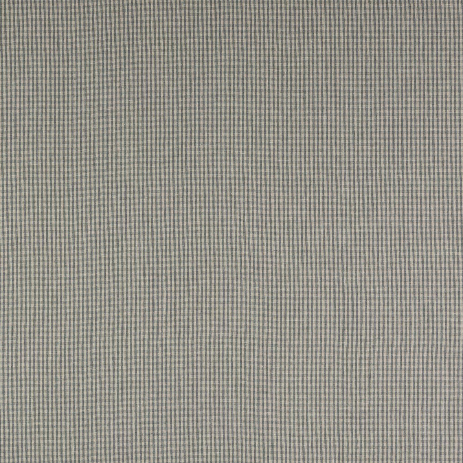 Small old blue and grey linen check swatch with fine woven texture