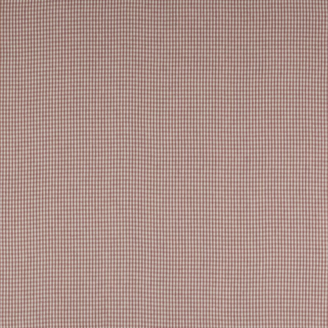 Pale pink and cream tiny checked linen swatch with fine woven texture