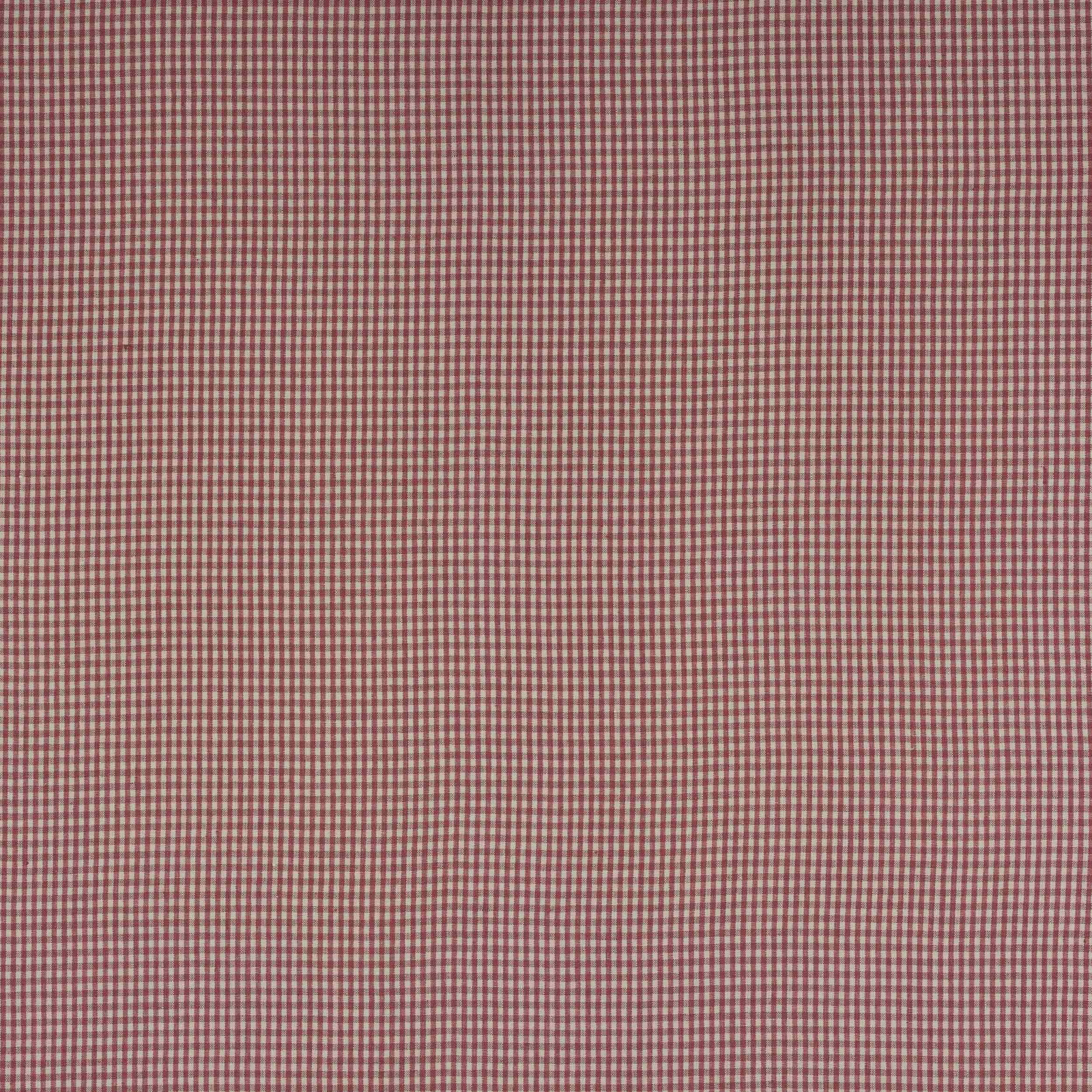 Close-up of a small pink and cream linen check fabric swatch