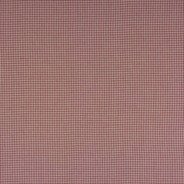 Close-up of a small pink and cream linen check fabric swatch