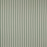 Vertical sage green and ivory linen stripe fabric swatch