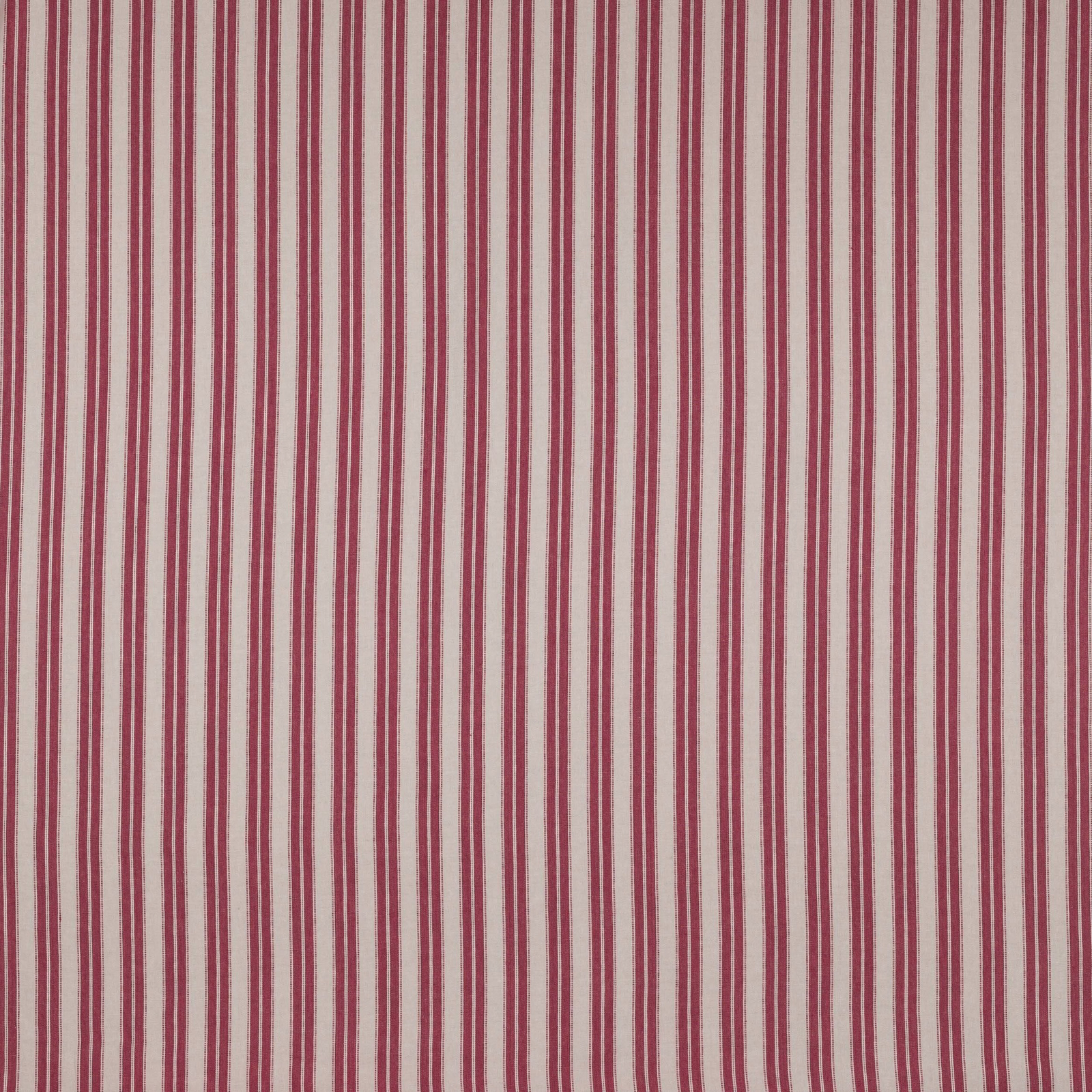 Vertical dusty rose and pale linen stripe fabric swatch