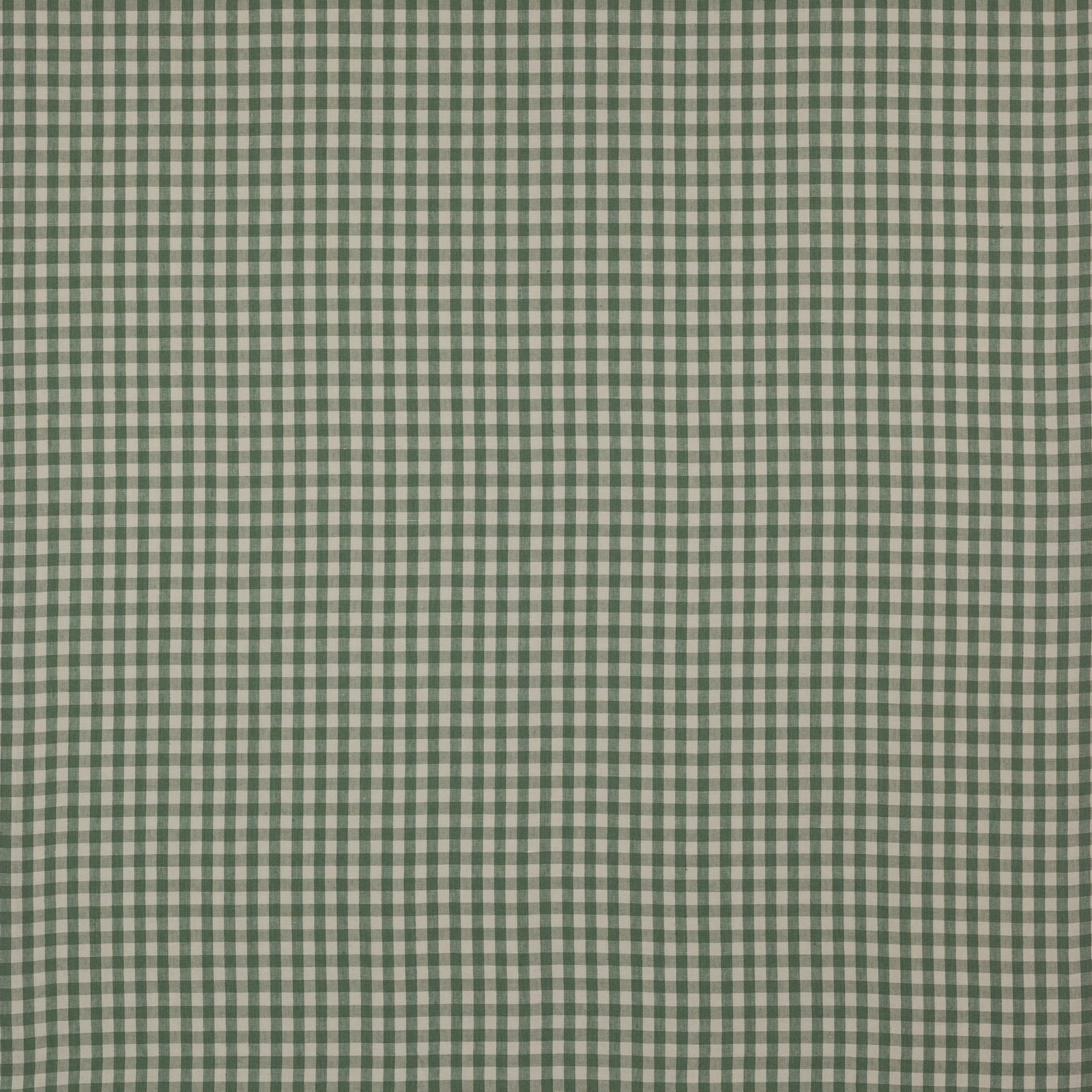 Small sage green and cream gingham check linen fabric swatch
