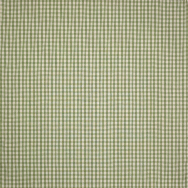 Soft sage green and cream small linen check fabric swatch