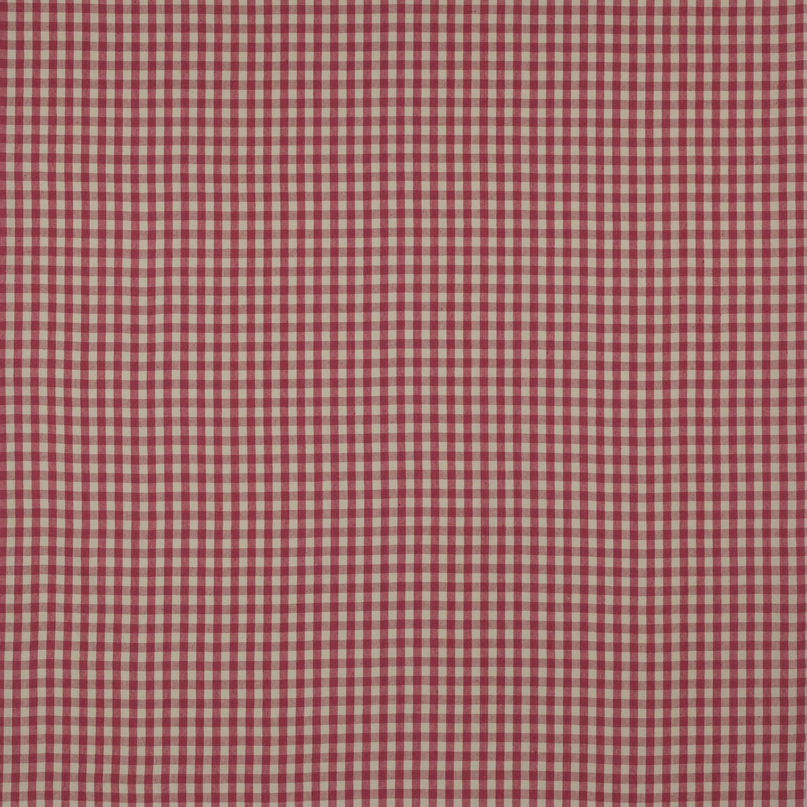 Small rose-pink and pale neutral gingham check linen fabric