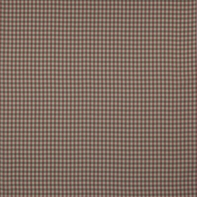 Small dusty pink and sage green check linen fabric swatch