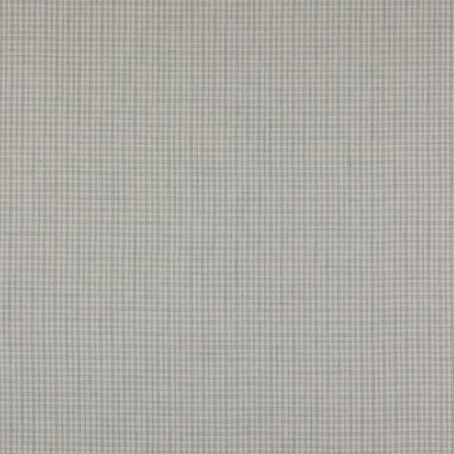 Pale aqua small-check woven fabric swatch with fine linen texture