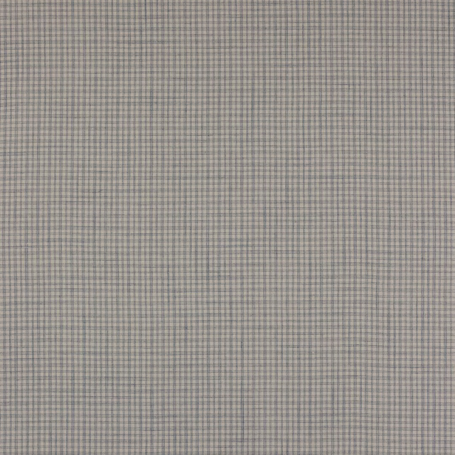 Close-up of pale blue-grey small check linen fabric swatch