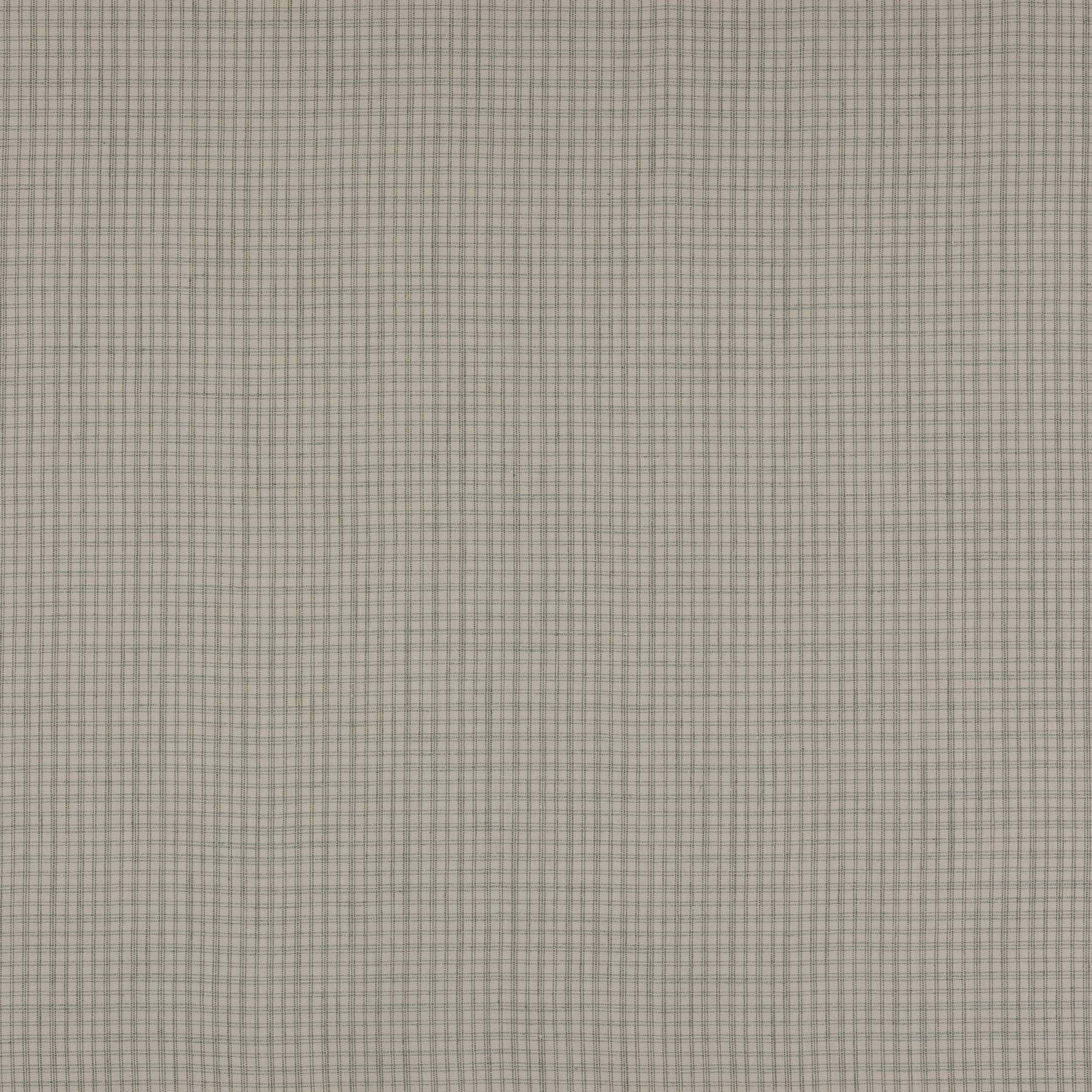 Close-up of a muted sage green fine check linen-blend fabric