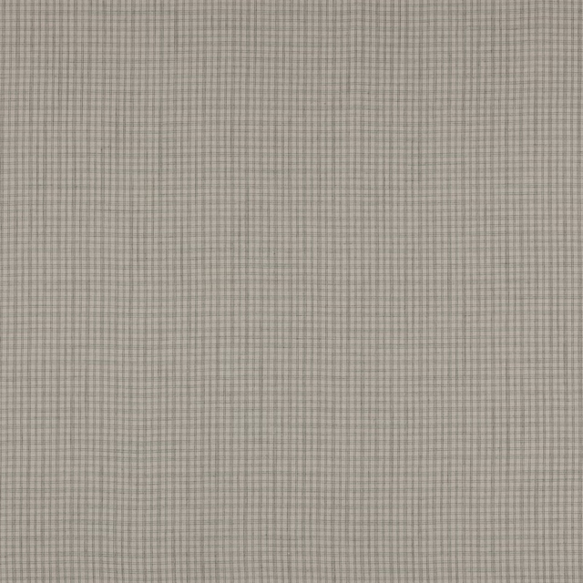 Close-up of a muted sage green fine check linen-blend fabric