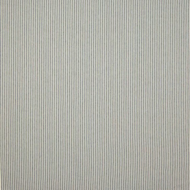 Fine navy pinstripes on a pale linen ground, straight woven fabric