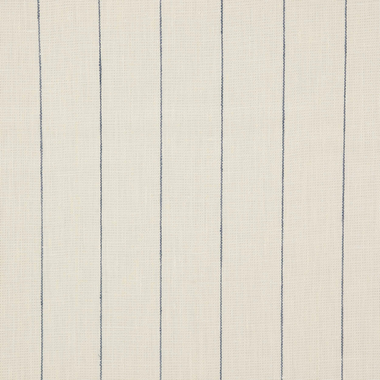 Pale linen swatch with narrow navy vertical pinstripes