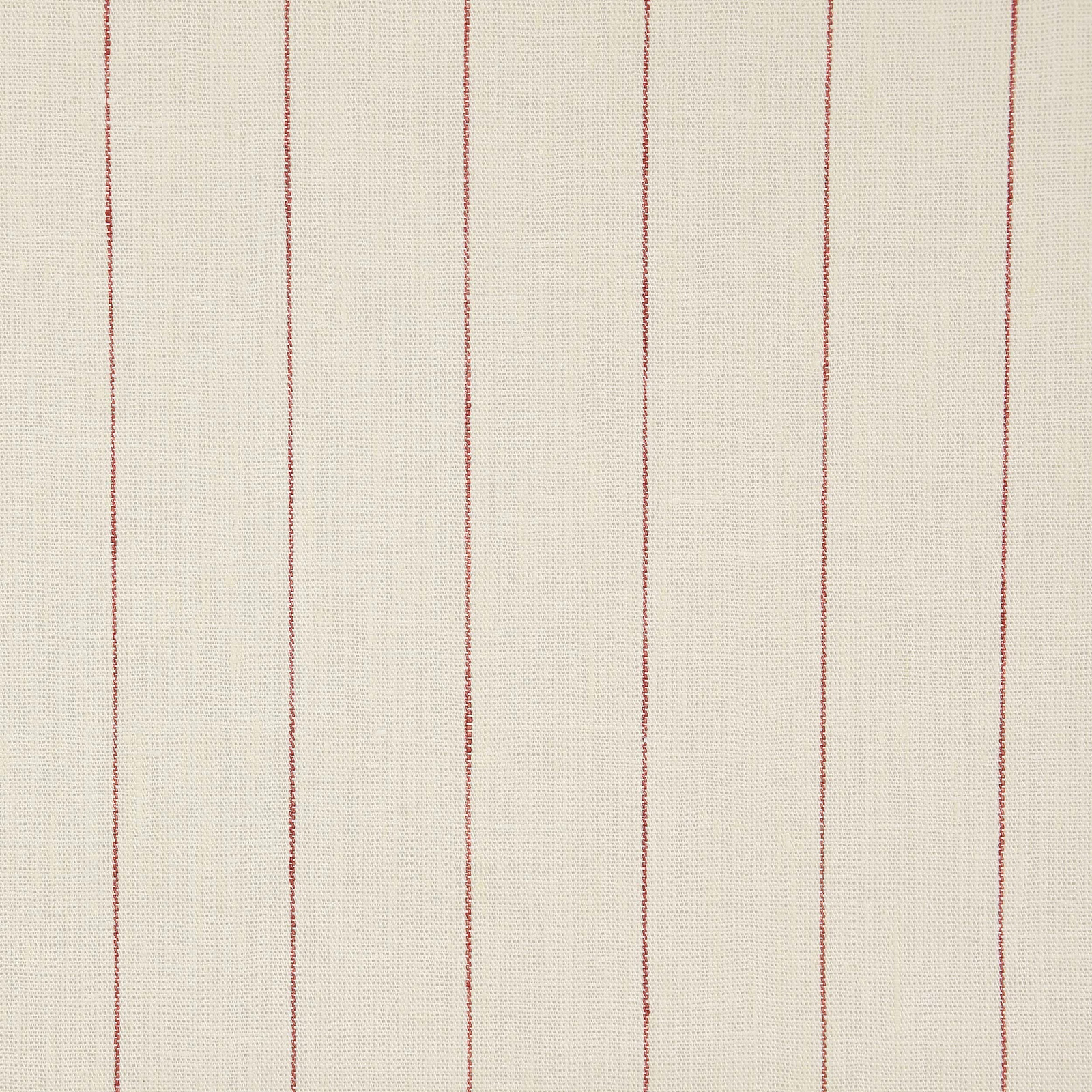 Cream linen swatch with fine vertical blush pink pinstripes
