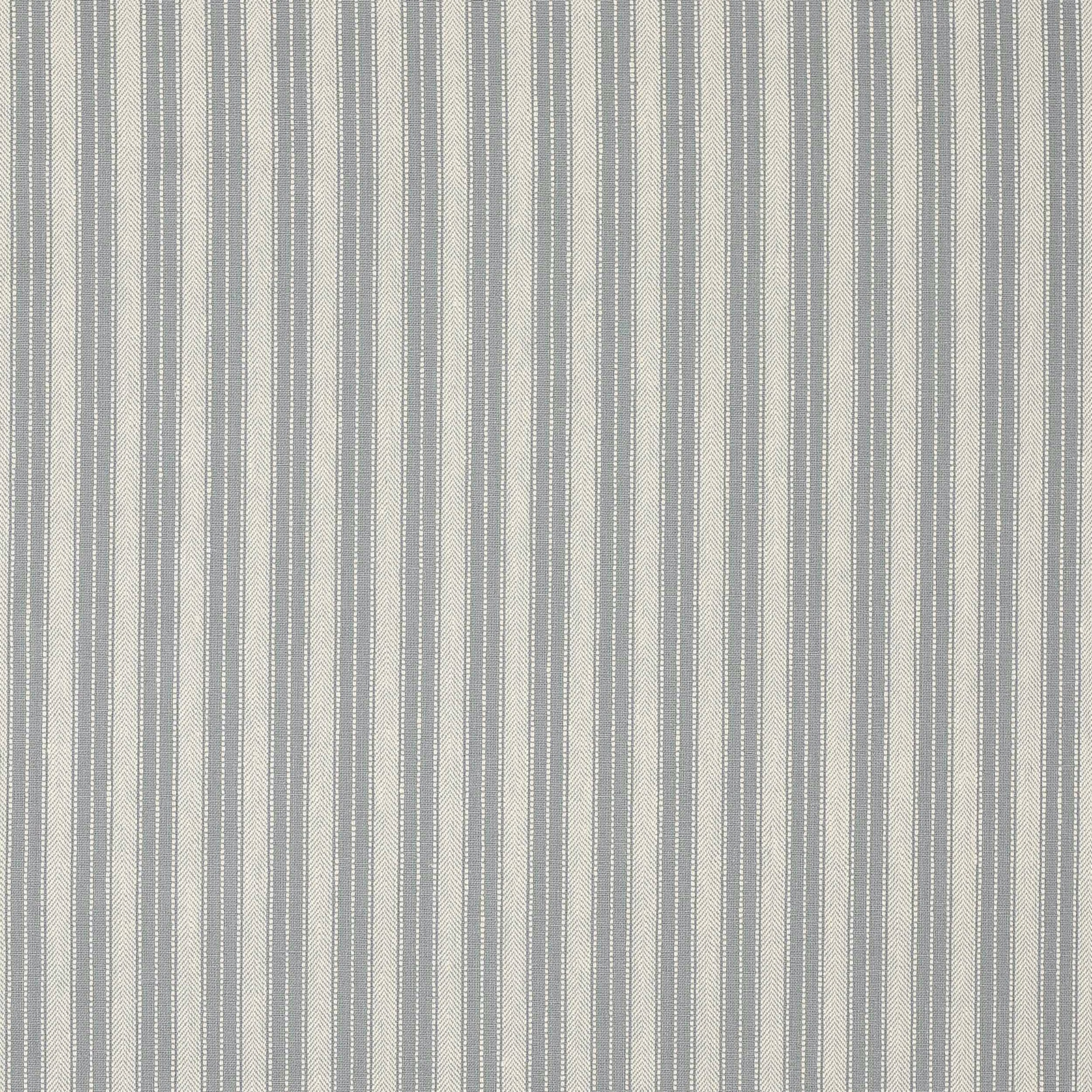 Pale blue and ivory vertical stripe linen fabric with fine woven texture