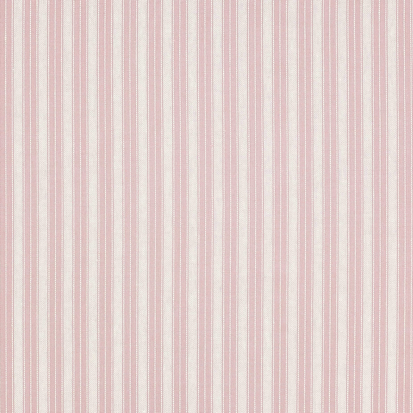 Soft old pink and ivory vertical linen stripe swatch with fine woven texture