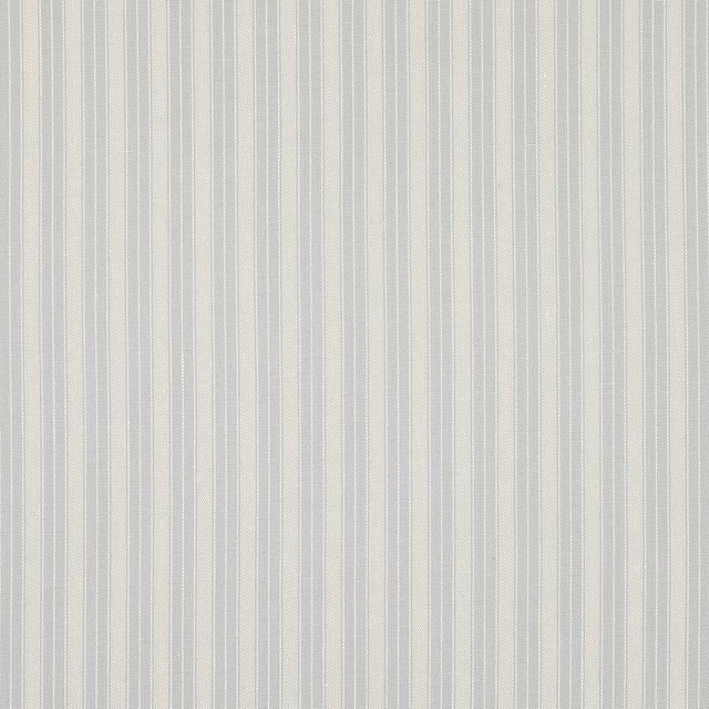 Pale blue and white vertical pinstripe linen fabric swatch