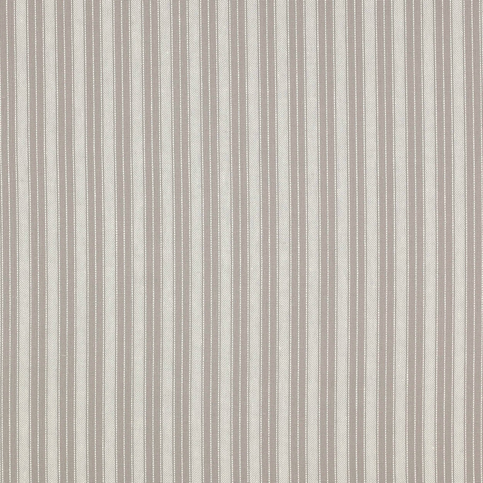 Soft silver grey linen stripe fabric with fine vertical woven bands