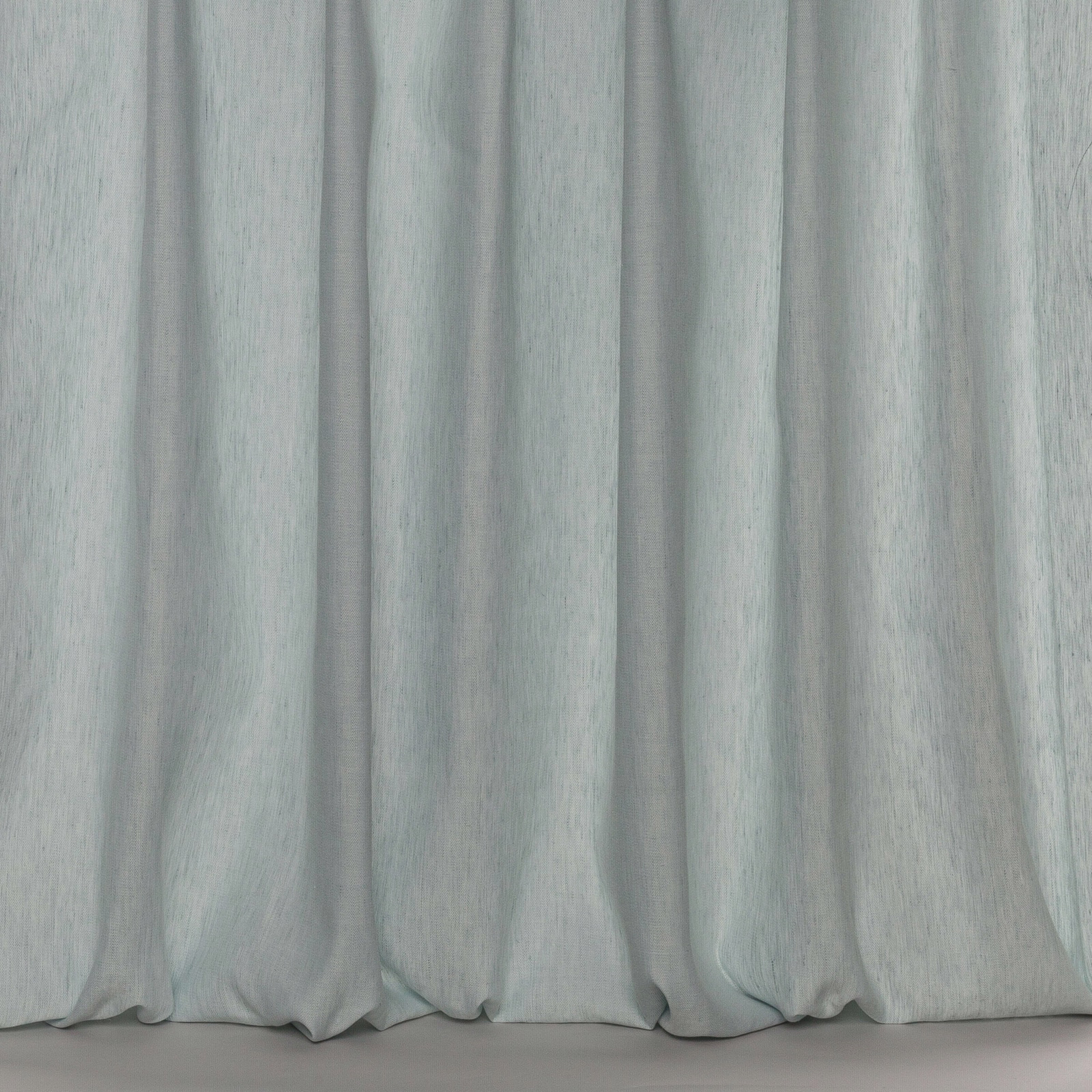 Soft aqua sheer fabric with subtle linen slub and gentle vertical folds