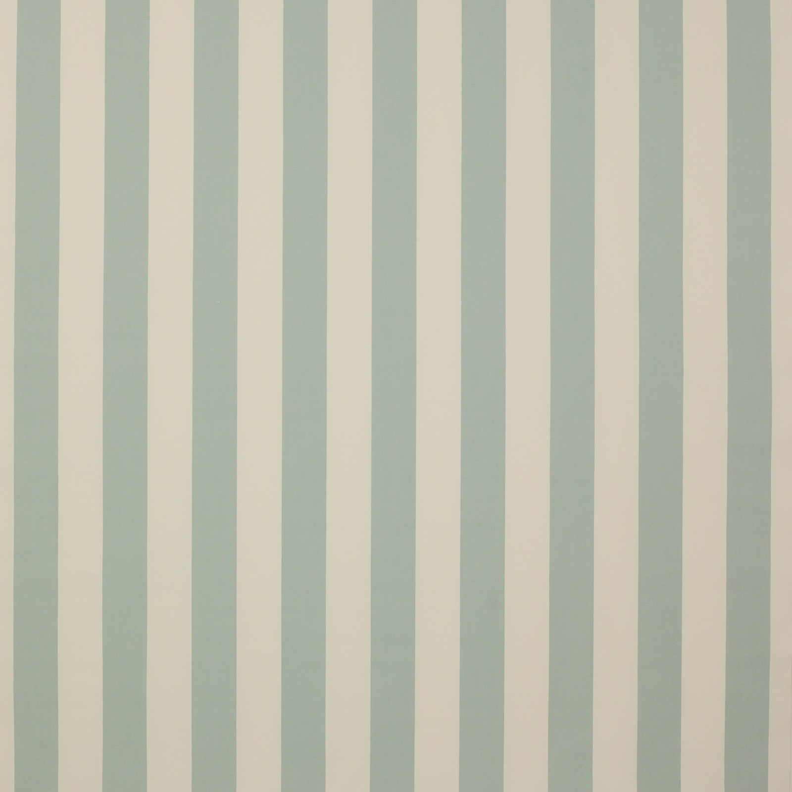 Pale aqua and cream vertical striped cotton fabric swatch