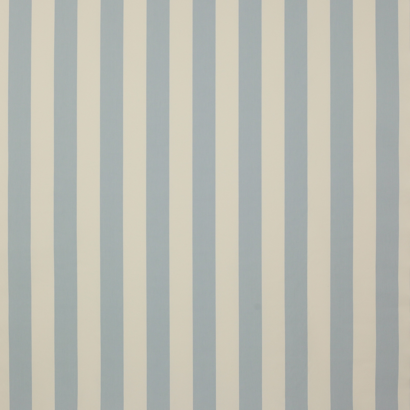 Vertical sky blue and ivory stripe cotton fabric swatch