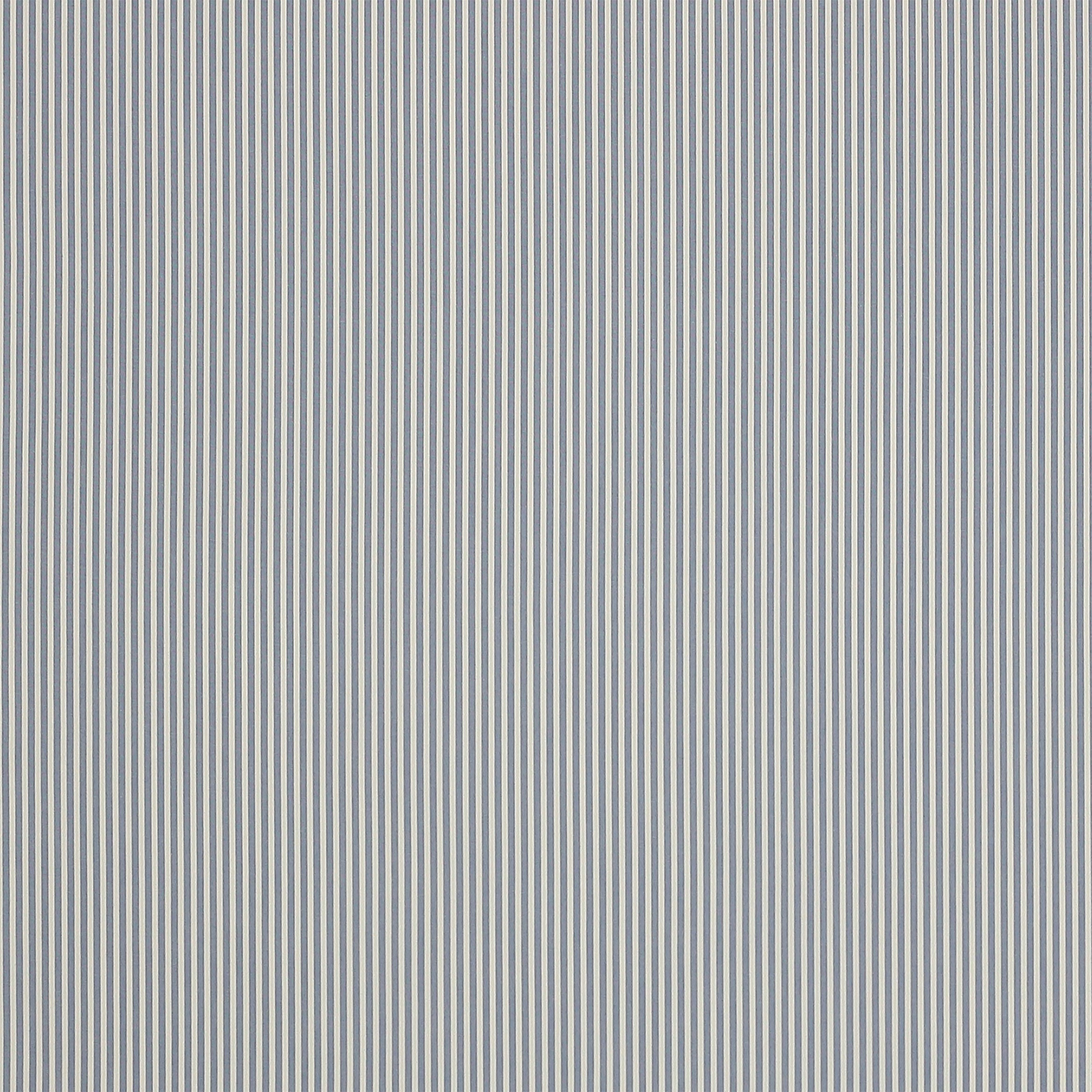 Pale blue and white fine vertical stripe cotton fabric swatch