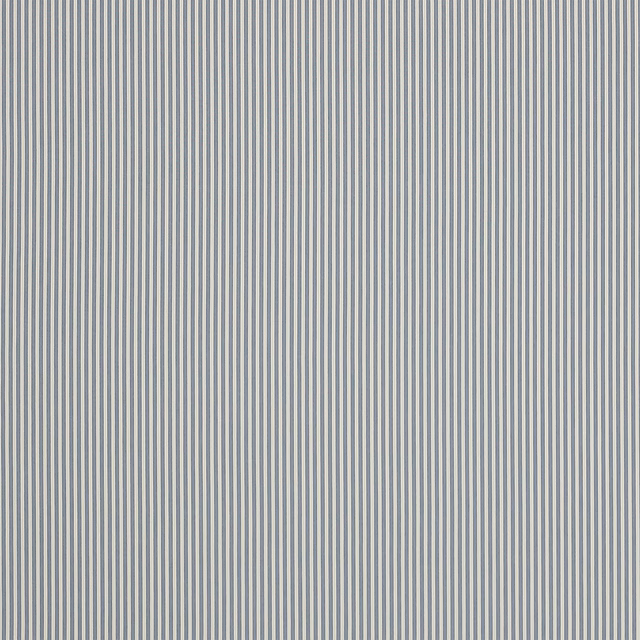Pale blue and white fine vertical stripe cotton fabric swatch