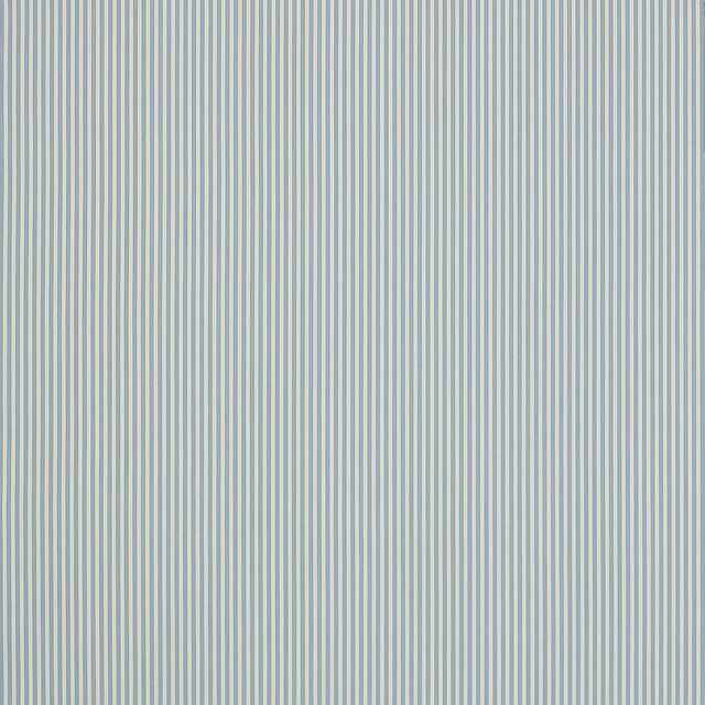 Fine pale cornflower blue and white pinstripes on a woven cotton swatch