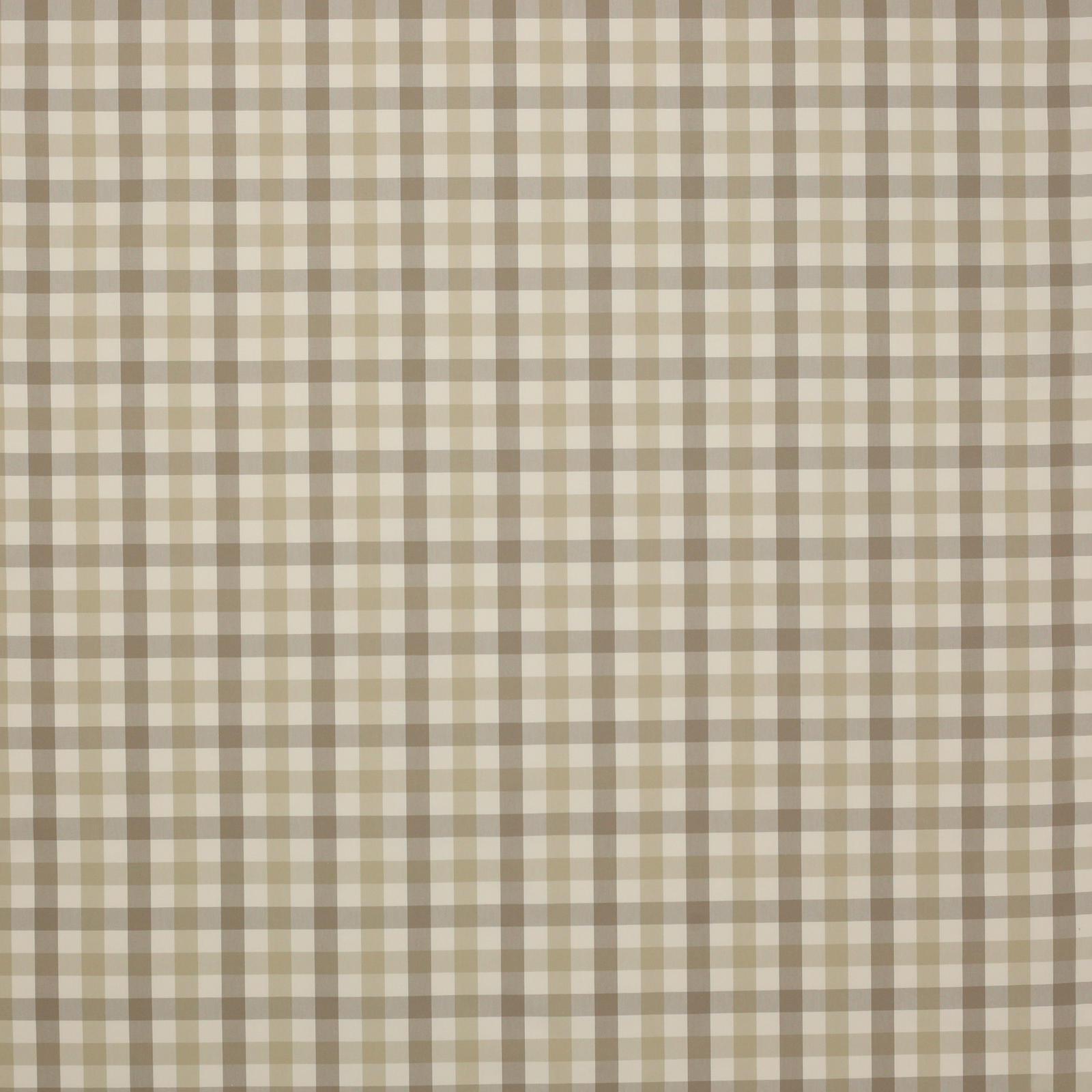 Close-up of a small beige and cream gingham check cotton fabric