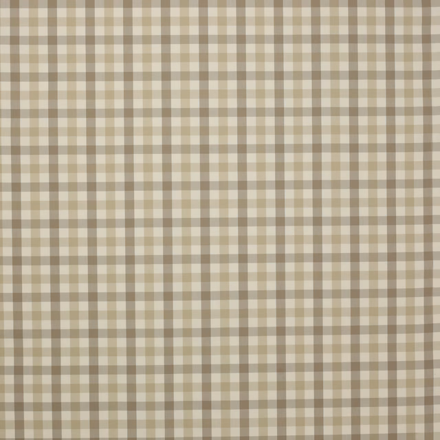 Close-up of a small beige and cream gingham check cotton fabric