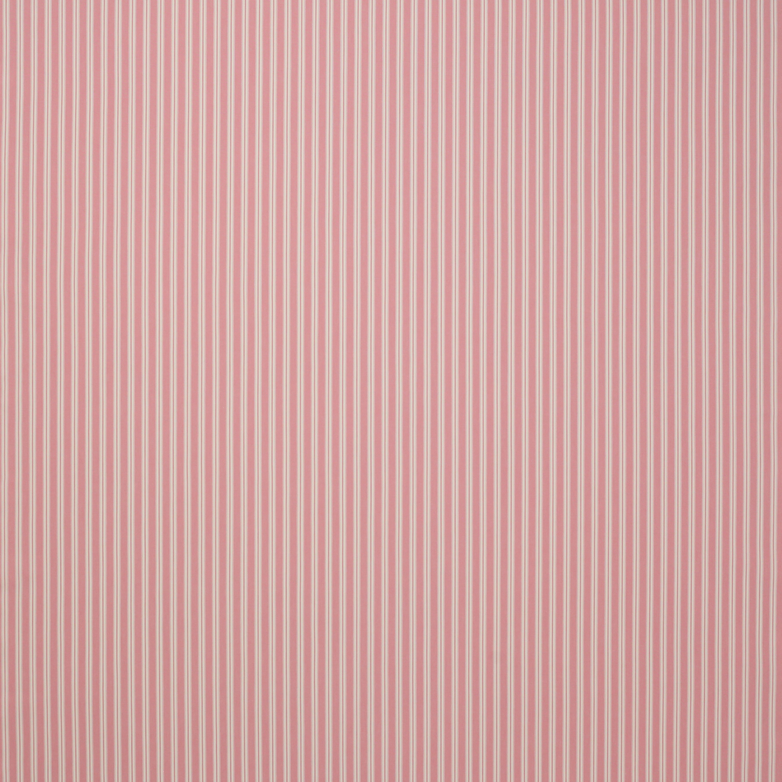 Vertical blush pink and cream pinstripe cotton fabric with a smooth weave