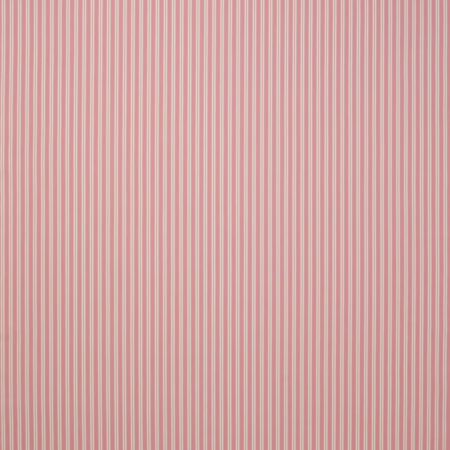 Vertical blush pink and cream pinstripe cotton fabric with a smooth weave