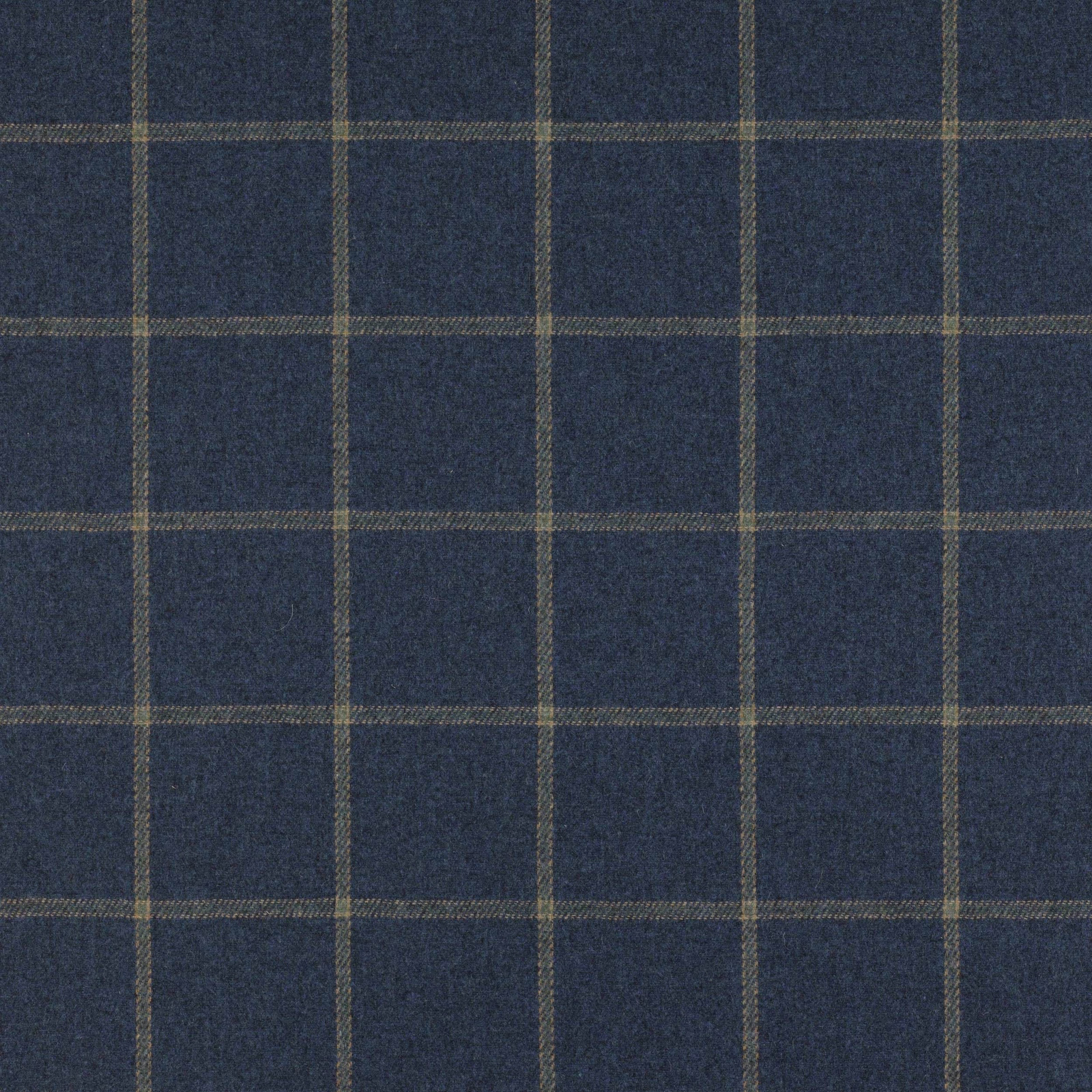 Dark navy wool plaid with тонal grey-blue and taupe checks
