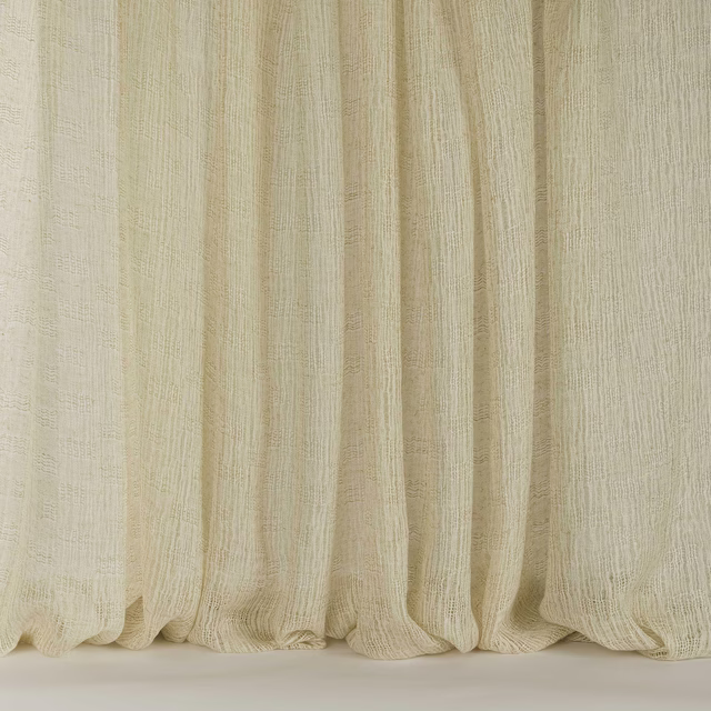 Pale sand-beige linen fabric with soft vertical drape and fine woven texture