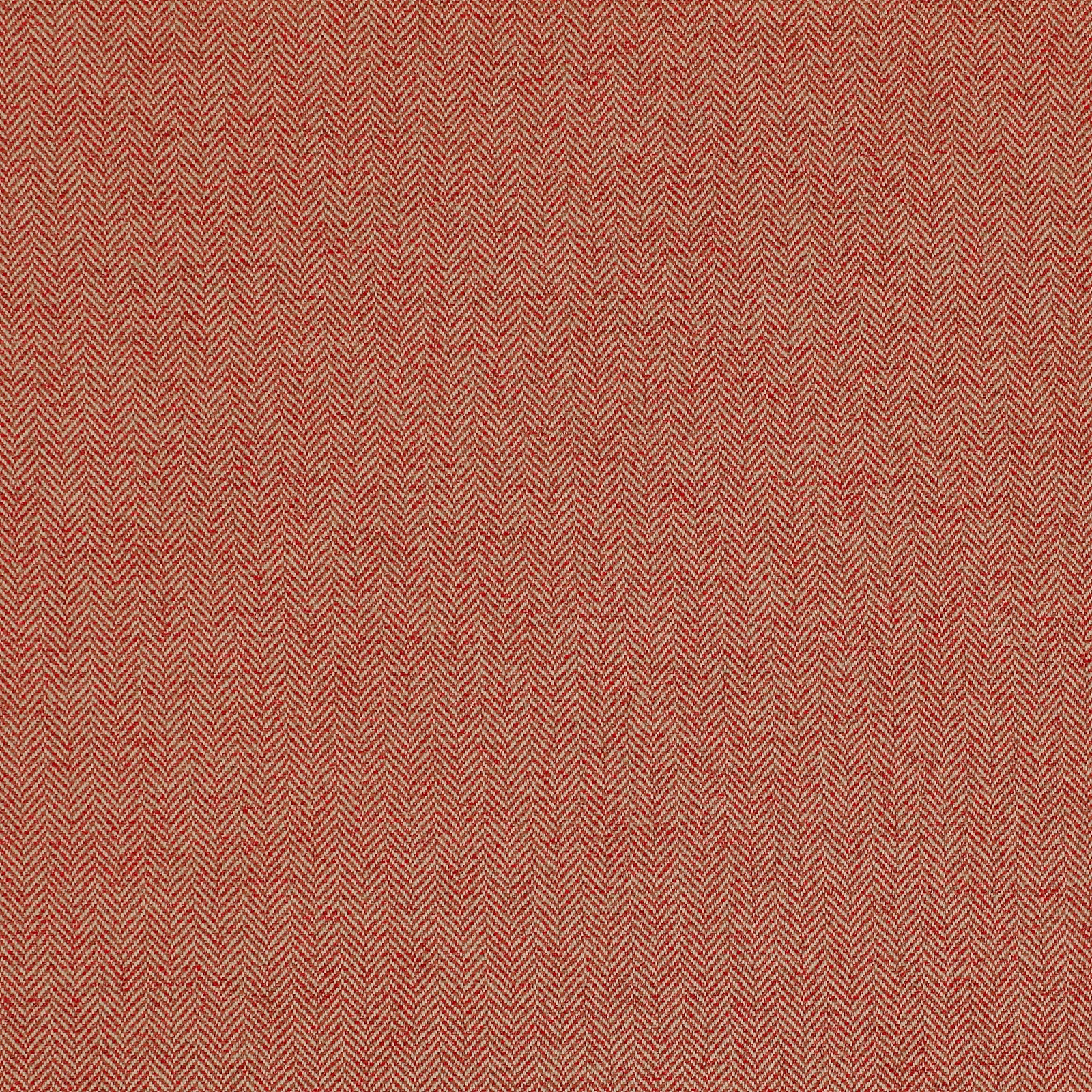 Warm red herringbone check fabric with fine woven texture