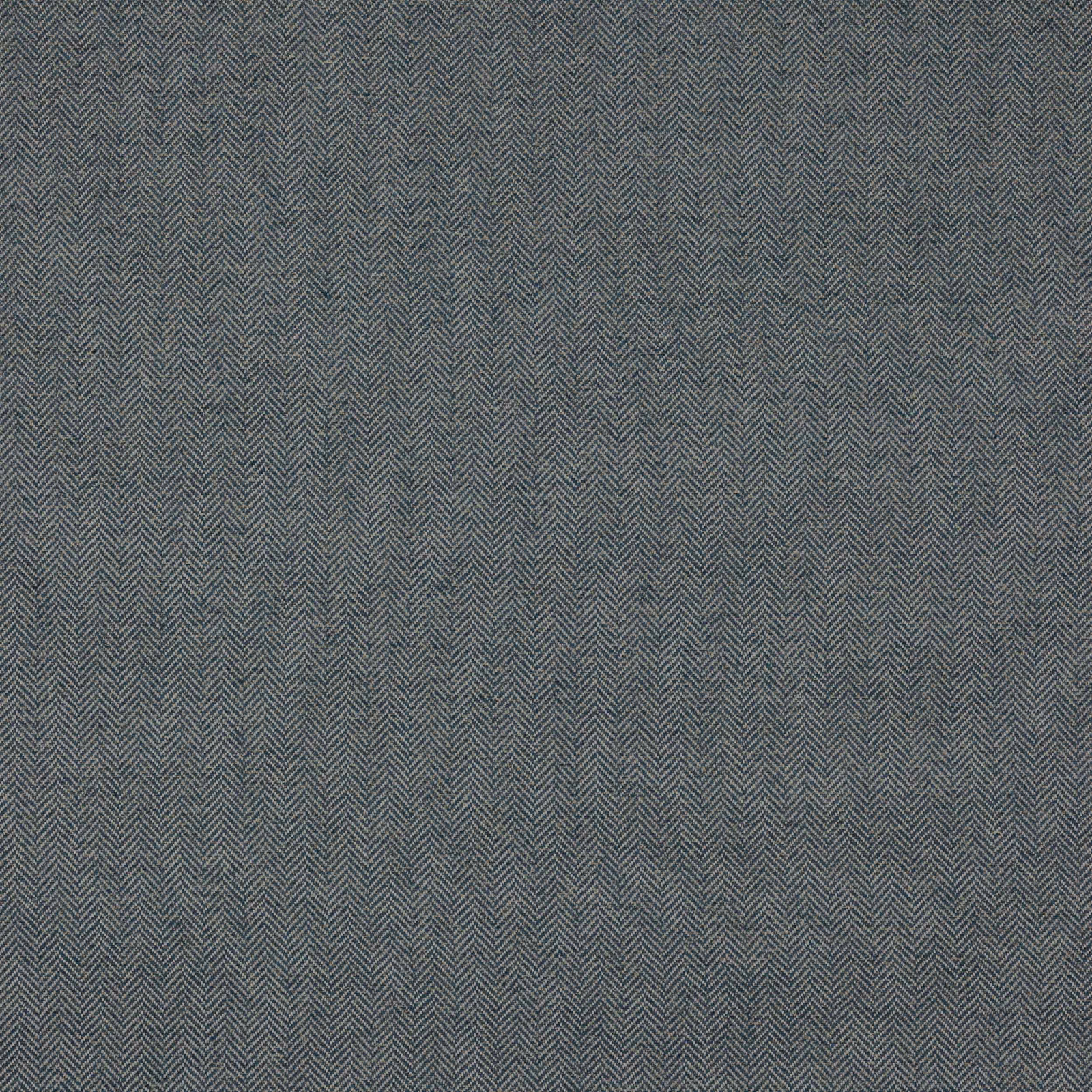 Close-up of a muted blue-grey herringbone check woven fabric