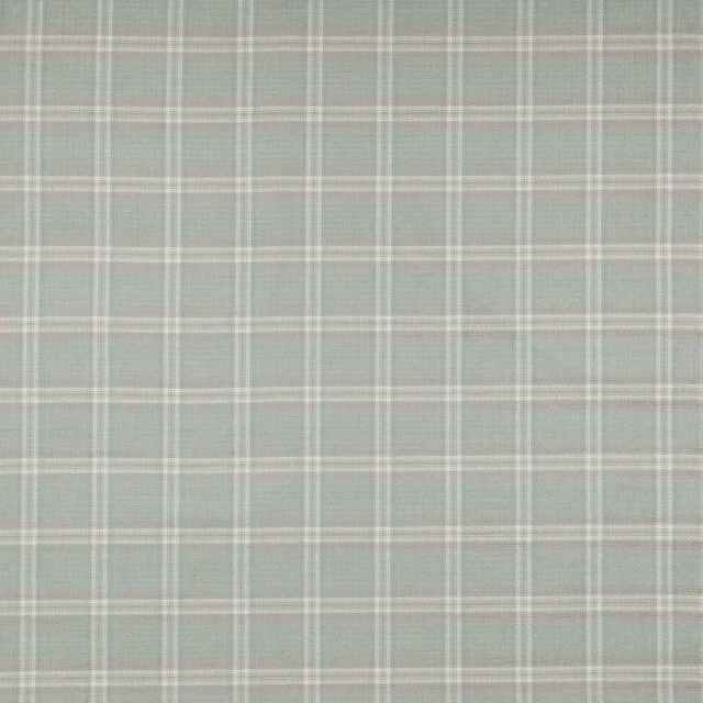 Pale old blue checked fabric with fine cream-white grid lines